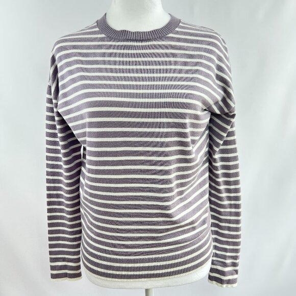 NWOT Simons Lavender & Off-White Striped Sweater – Women's XS - Picture 1 of 8